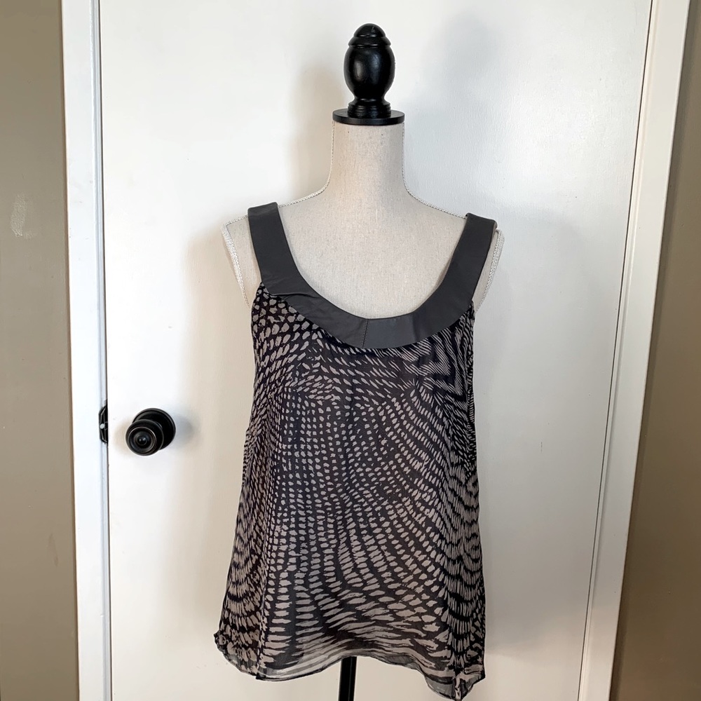 KOOKAI Top 40 Tank Leather Silk Brown Taupe